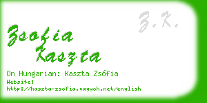 zsofia kaszta business card